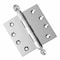 Embassy 4 x 4 Solid Brass Hinge, Polished Chrome Finish with Acorn Tips 4040BBUS26A-1 - alternate 1